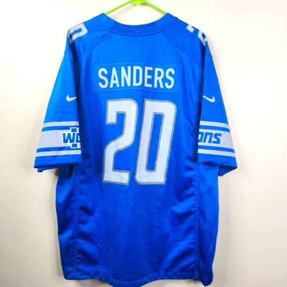 NFL Players Nike Detroit Lions On-Field Barry Sanders Honolulu Blue Jersey XXL - Picture 2 of 8